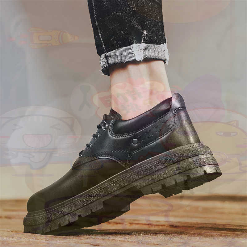 Streetwear Brand Model - Темные модные кроссовки из натуральной кожи,