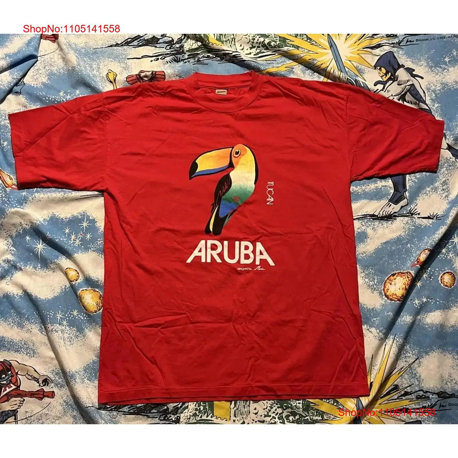 Streetwear Brand Red - Винтажная футболка Aruba Tucan Toucan Artesala,
