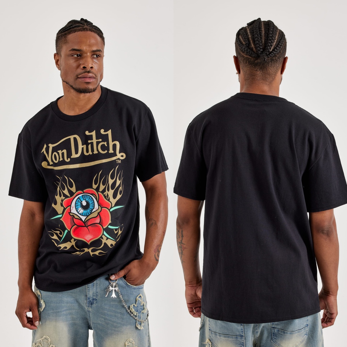 Streetwear Brand With Eye - Футболка Rose Eyes Von Motorcycle Street